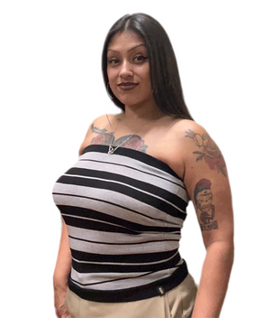 California Lowrider Rider Charlie Brown Tube Top- Black/Grey - Chicano Spot